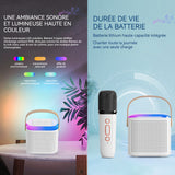 Machine de karaoké 800mah bluetooth 5,3 micro karaoke enfant avec 2 microphones et lumière LED et effets de changement de voix