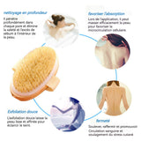 Brosse de bain en poils de sanglier et bois ovale en forme brosse pour le corps multifonctionnel brosse corps a sec brosse à dos