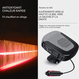 Chauffage de voiture 15x13x8,5cm air froid et chaud rotatif à 360 degrés dégivrage et désembuage chauffage réchauffeur de voiture