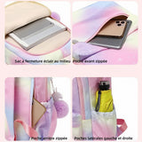 Sac à dos scolaire 30x15x44cm enfant sac ecole primaire cartables sac arc en ciel loisir voyage daypacks léger et imperméable