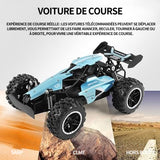 Voiture télécommandée 2.4 GHz 1:18 RC voiture 15kmh voiture de course avec télécommande de la poignée pour filles et garçons bleu