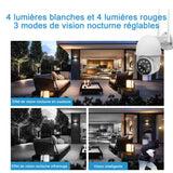 Caméra surveillance wifi extérieure 1080p IP66 étanche à l'eau et à la poussière suivi et enregistrement automatique des vidéos
