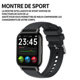 Montre connectée montre d'appel intelligente 1.85 pouces montre de surveillance de la santé IP68 étanche à la poussière et à l'eau
