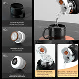 Mug Isotherme 1500ml tasse thermos à affichage numérique intelligent doublure en acier inoxydable 316 peut isolation longue durée