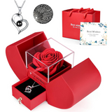 Coffret cadeau Rose éternelle collier je t'aime en 100 langues collier de Projection boîte pomme rouge cadeau de noël vacances