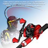 anne à pêche carbone 1,8m léger canne à pêche carbone moulinet de pêche pour pêche en eau douce en mer canne à pêche en carbone
