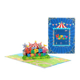 arte de voeux 20x15cm sculpture en papier tridimensionnelle carte de vœux d'anniversaire thème du parc d'attractions carte postale