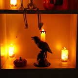 Chandelier d'halloween, lampe corbeau, accessoires de décoration de Festival fantôme, ornement de bougie électronique LED