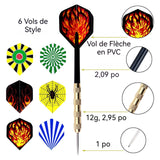 Fléchettes 15 cm Pointe aiguille en acier 6 types de tiges en PVC Convient à tous les joueurs de fléchettes Flechette Pointe Acier