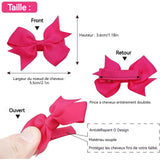 Barettes cheveux fille 20 PCS 4x5cm couleurs mélangées accessoires pour cheveux avec nœud pour filles facile à porter antidérapant