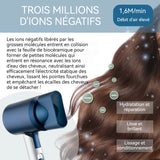 Seche cheveux professionnel ionique 1200W-1499W 220V pliable support a seche-cheveux 3 modes de température seche cheveux bleu