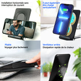 Chargeur sans Fil pliable avec ventilateur de refroidissement support de téléphone portable multifonction léger et portable noir