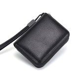 Porte-cartes en cuir véritable Grande capacité Portefeuille pour hommes 18 positions de cartes Porte-cartes bancaires