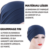 Hijab 40g turban femme foulard cheveux turbans pour femmes femme bonnet polyester our de tête 58cm musulmane turban cotton bleu