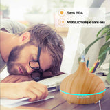 Humidificateur d'air 400 ml 16,5x15cm LED veilleuse 7 couleurs réglage de la minuterie aroma lamp 3d fireworks diffuseur d'arômes