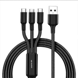 Câble de charge 3 en 1 100W, charge rapide, câble de données tressé en nylon, câble de données adapté au téléphone portable