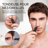 Tondeuse nez 13x1,6cm tondeuse nez électrique avec tube en aluminium métallique tondeuse nez deux en un lame remplaçable noir