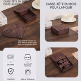 Casse-tête en bois forme de coeur avec caisse en bois cadeau d'anniversaire puzzle d'amour en bois cadeau de la saint-valentin