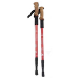 Batons de randonnée 135cm bâton de trekking pliable télescopique fibre bâtons de trekking rétractables canne de marche pliable rouge