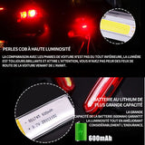 Feu arrière de vélo rechargeable par USB batterie au lithium 3.7V 600MAH étanche feu d'avertissement de vélo 50LM 72x21x22mm IPX6