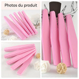 Lime à ongles 10PCS 18x2,6x1,3cm lime éponge diamantée ponçage double face lavable sans ponçage kit d'outils pour les ongles rose
