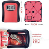 Boite à clé 7.5x9.4cm code à avec 4 chiffres sécurisée etanche boite à clef boite a clefs murale résistant aux intempéries alliage