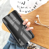 oque transparente Galaxy S10 noir Intelligent 6,1 pouces Couvercle rabattable Avec support Étui de téléphone portable ultra-mince