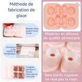 Moule à glaçons 15,2x16,3x3,7cm 4 compartiments moule à glaçons ours mignon silicone alimentaire glacière bac à glaçons rose