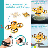 Jouet Volant 2.4ghz remote control 360 degree flip gesture sensor hoverable colourful light watch control  Mini drone pour enfants