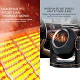 Chauffage de voiture 120W 12v air froid et chaud rotatif à 360 degrés dégivrage et désembuage chauffage réchauffeur de voiture