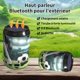 Petit haut-parleur solaire de Football 1200mAh petit haut-parleur bluetooth créatif panier solaire avec câble de chargement coloré