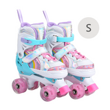Patins à roulettes ‎S 31-34 4 Taille Réglable avec 8 Roues Lumineuses débutants pour Roller Enfant Fille et Garçons Roller Enfant