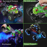 Voiture télécommandée télécommande 2.4g batteries doubles avec la lumière musique pulvérisation applicable à plusieurs terrains