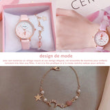 Montre enfant ensemble comprend montre et bracelet ensemble de montre-bracelet pour filles cadeaux pour enfants montre à quartz