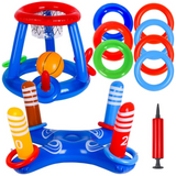 erceau de basket-ball gonflable avec 8 anneaux lancer jouet piscine set panier de basket flottant eté jeu de jouets pour enfants