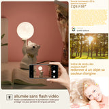 Lampe de bureau 5W lampe de chevet forme chaton moon avec 3 modes de source lumineuse veilleuse de protection des yeux créative
