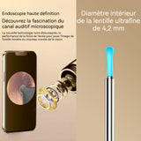 Otoscope oreille 3 millions de pixels distance focale 12-15 mm avec accessoires 8 pièces autonomie de la batterie 50 minutes blanc