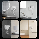 Sèche-cheveux mural 18 x 17 cm 1300 W Indice d'étanchéité IPX1 Plusieurs options d'alimentation Haute qualité pour les hôtels