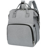 Sac à langer 38x29 cm Tissu Oxford Grande capacité de 22 L Peut contenir 3 biberons Peut se déplier en lit bébé de 70 cm Sac à dos