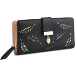 Portefeuille 3x19x10 cm PU matériel couleur noir porte monnaie femme porte-monnaie porte-monnaie en cuir porte monnaie pour femmes