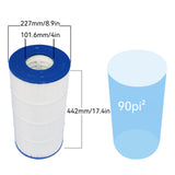 Filtre 227x442mm 90sqft élément filtrant pliable pour la purification de l'eau de piscine tamis filtrant de piscine de rechange