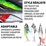 Leurres de péche a 373 pcs appâts artificiels appat avec crochets artificielle dur appât wobbler rotation appât de pêche artificiel