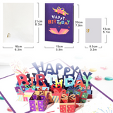 Cartes de vœux 16 x 21 x 0,5 cm enveloppe et carte incluses vœux d'anniversaire musique et lumière cadeau pour un anniversaire bleu