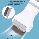 Peigne à poux 13 500 tr/min peigne anti poux electrique en abs peigne anti-poux pour animaux domestiques chien électrique demeloir