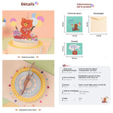 arte de voeux 15x15cm cartoon bear birthday cake three-dimensional paper sculpture gift blessing message postcard carte postale