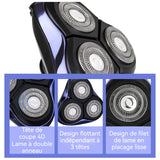 Téte de rasoir 6cm Trois lames ABS+acier inoxydable Conception flottante indépendante Nettoyage facile grâce à la conception étanche