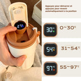 Mug Isotherme 450ml mug lsotherme portabilité tasse isolée sous vide thermos tasse en avec affichage cadeau de Noël de température