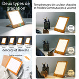 Lampe de luminothérapie 2000-10000LUX lampe de luminothérapie SAD wood grain 3 températures de couleur et 4 modes de gradation