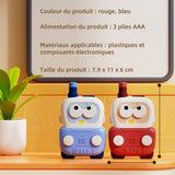 Talkie walkie enfants 2 PCS 300m distance de communication sans obstacle talkie-walkie interactif d'extérieur en forme de voiture
