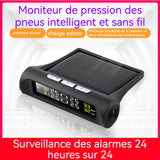 Surveillance de la pression des pneus solaire pour voiture TPMS écran couleur moniteur en temps réel de pression et de température